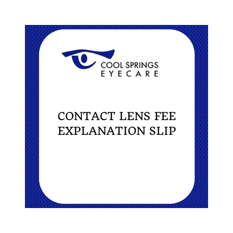 Contact Lens Fee Slip
