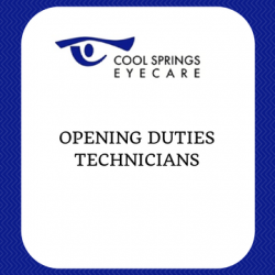 Opening Duties - Technicians
