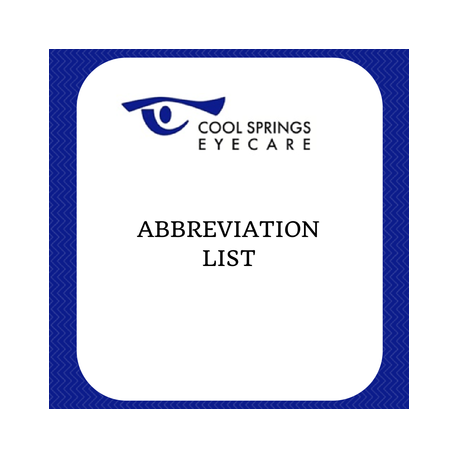 Abbreviation List Abbreviation List