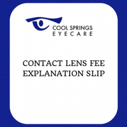Contact Lens Fee Slip
